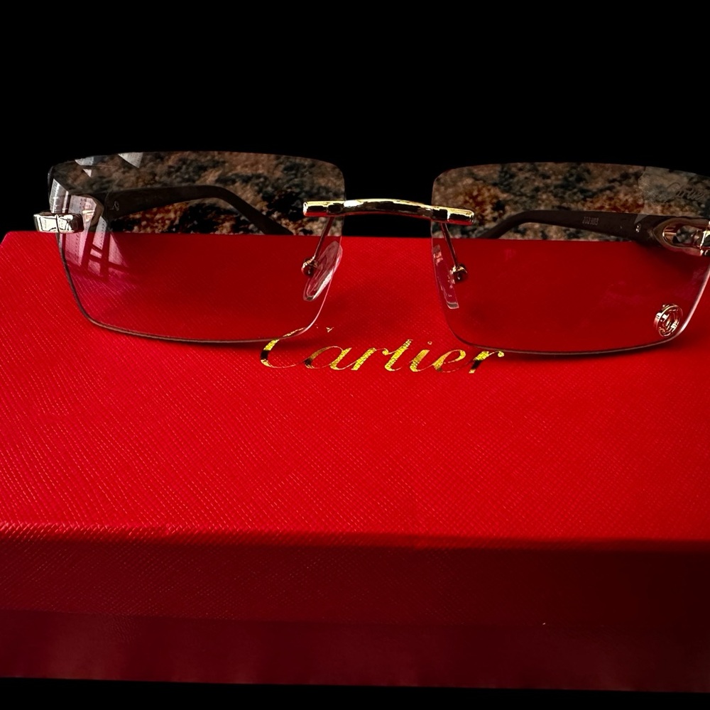 Cartier Gold and Brown Sunglasses